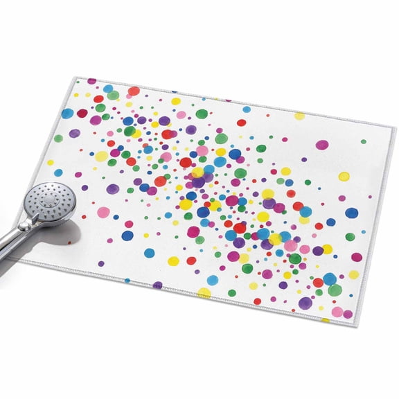 2x3ft Area Rug,Watercolor Dot Polka on White Washable Large Rugs Soft Non-Slip Floor Rug Funny Colorful Circle Non-Shedding Indoor Carpets for Living Room Bedroom Home Office Nursery