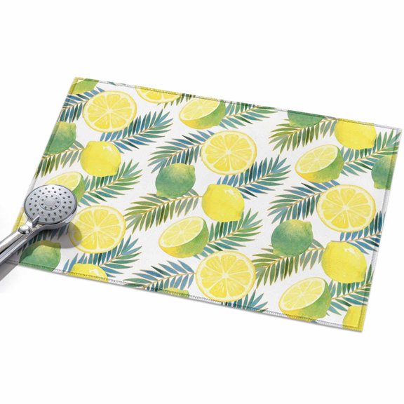 2x3ft Area Rug,Watercolor Yellow Lemons Palm Leafs Washable Large Rugs Soft Non-Slip Floor Rug Summer Plants Non-Shedding Indoor Carpets for Living Room Bedroom Home Office Nursery