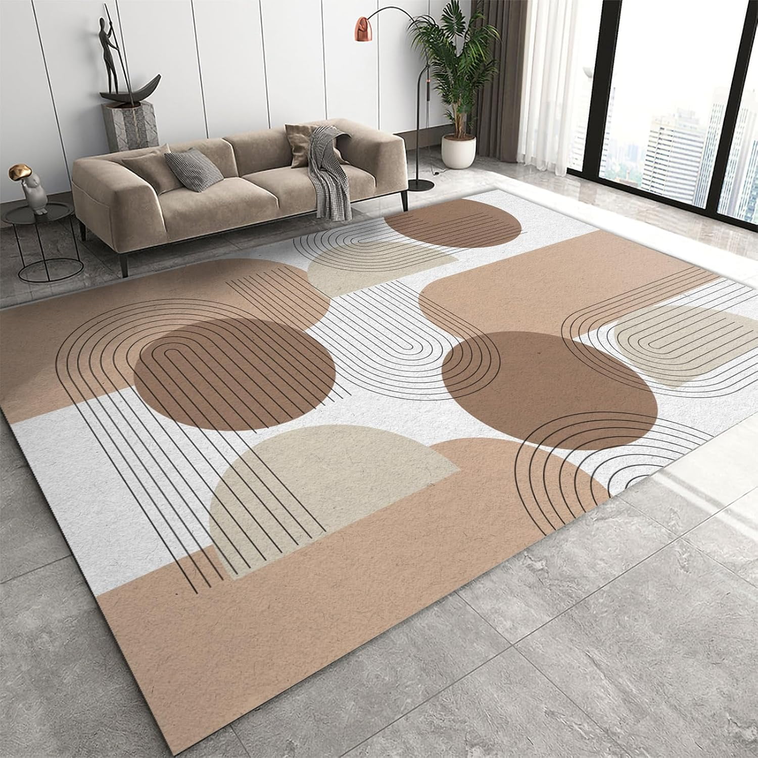 2x3ft Beige Rug, Nordic Simple Geometric Patchwork Entryway Rugs, Soft ...