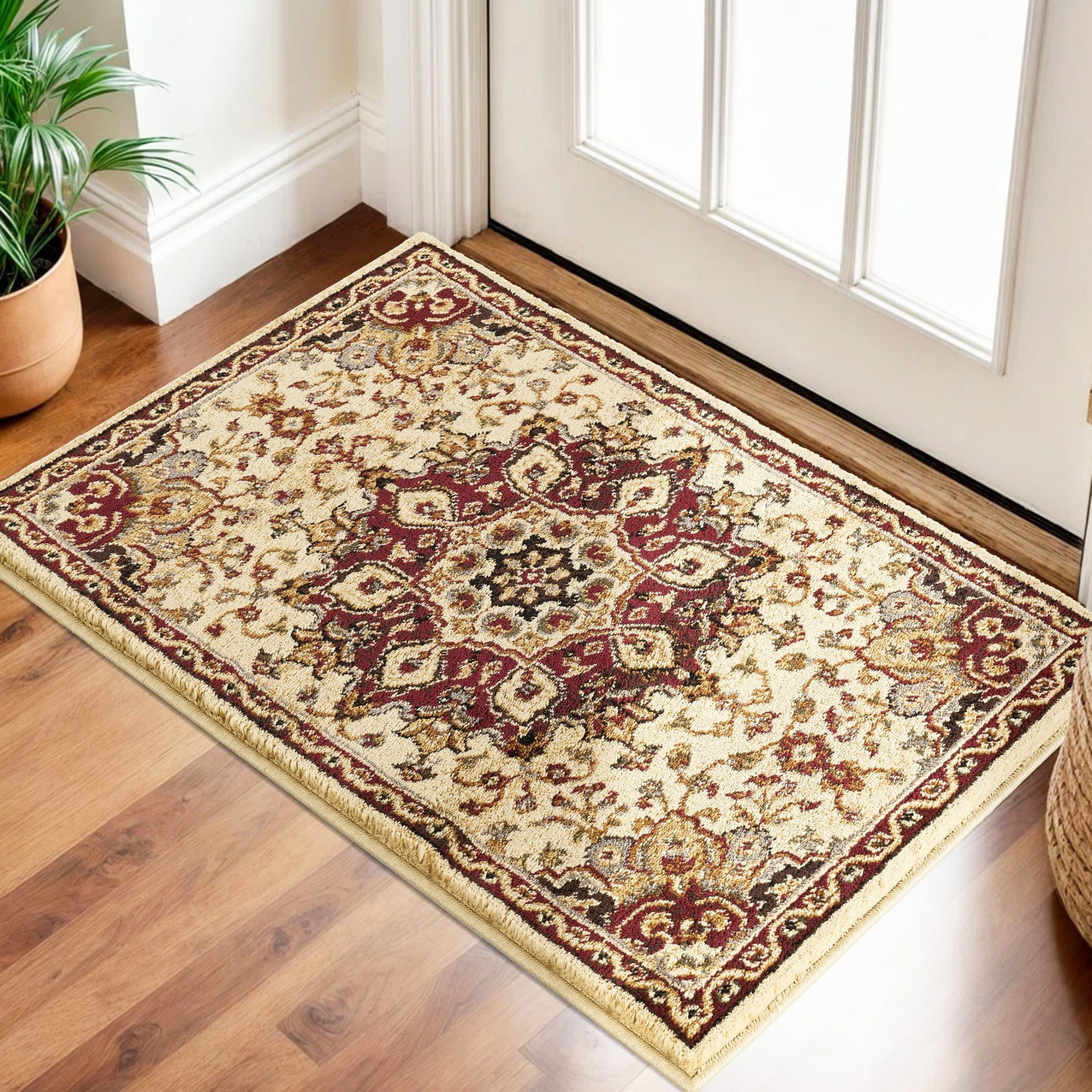 2x3ft Classic Floral Area Rug,Small Entryway Vintage Doormat Indoor ...