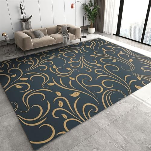 2x3ft Entryway Runner Rug, Modern Minimalist Luxury Art Kitchen Runner Rug, Gold Abstract Line Pattern Soft Comfortable For Living Room Office Indoor Outdoor Hallway Hotel Yoga Studio