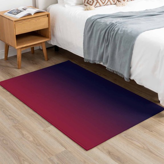 2x3ft Rectangle Area Rug Burgundy Red Gradient Ombre Soft Non-Slip Bedside Rug Washable Cushioned Carpet Dark Maroon Shadow Low Pile Floor Mat for Living Room Dining Room