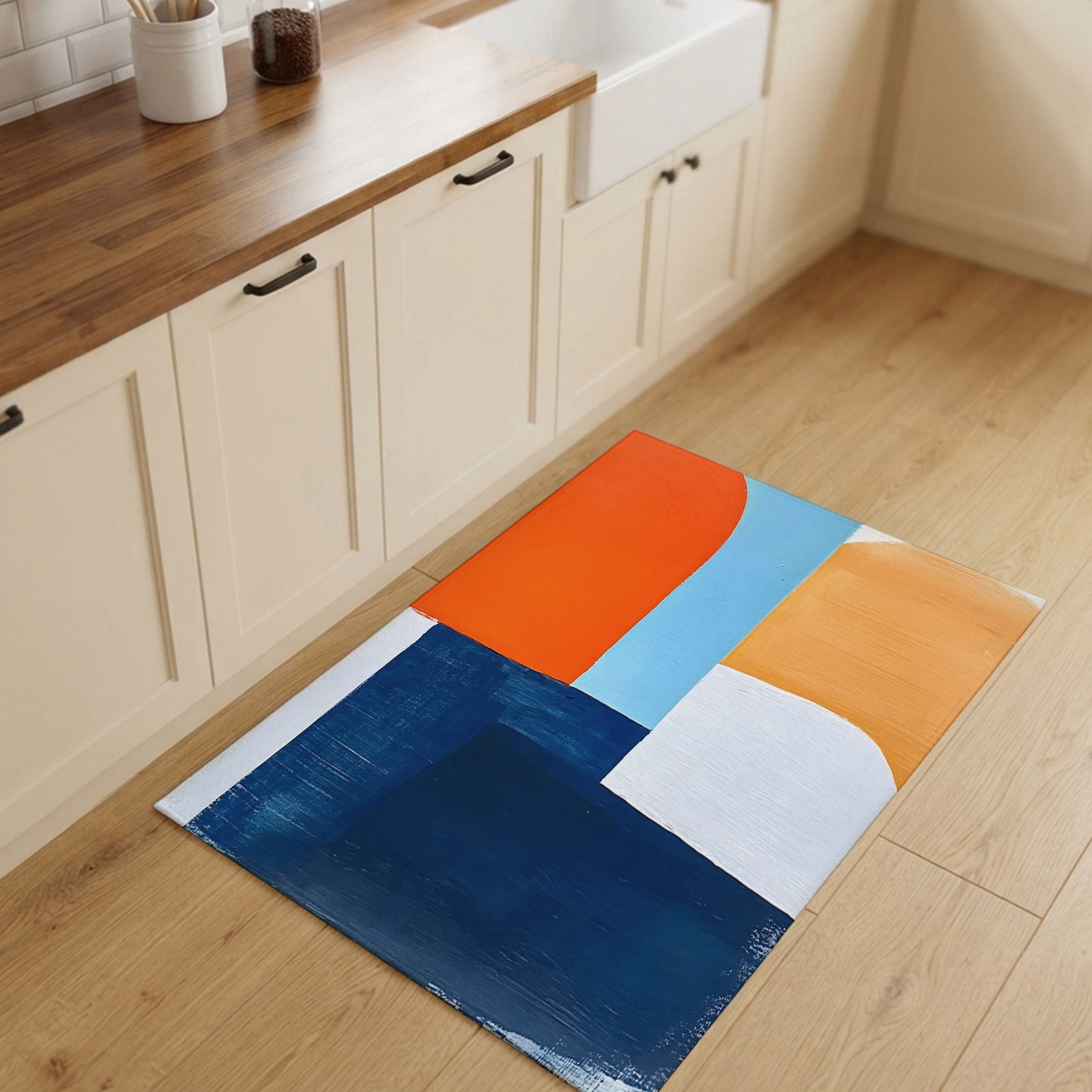 2x3ft Rectangle Rug,Abstract Geometric Color Block Washable Area Rugs ...