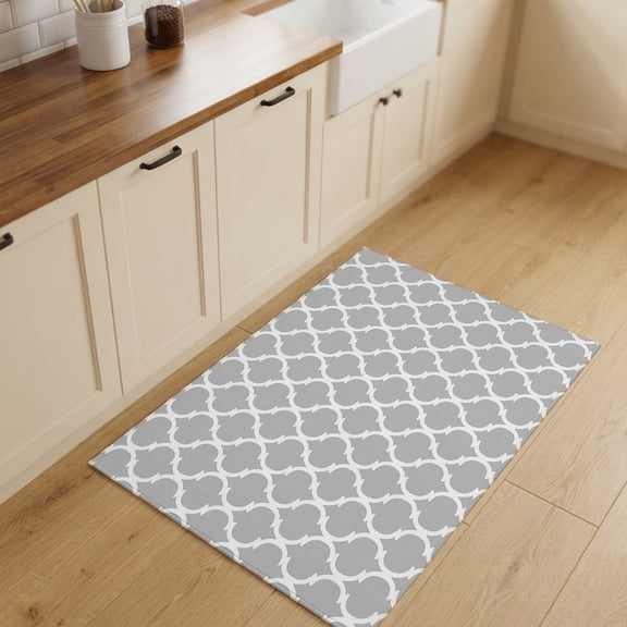 2x3ft Rectangle Rug,Abstract Geometric Pattern Washable Area Rugs Non-Slip Accent Rug Modern Morocco Gray White Style Soft Circle Carpet for Living Room Bedroom Home Office Decor