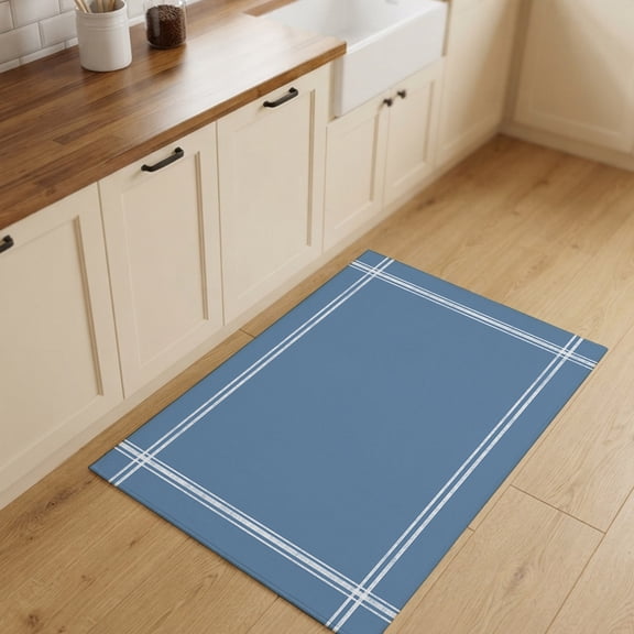 2x3ft Rectangle Rug,Blonde Blue Pure Color Washable Area Rugs Non-Slip Accent Rug Minimalist Style Soft Circle Carpet for Living Room Bedroom Home Office Decor