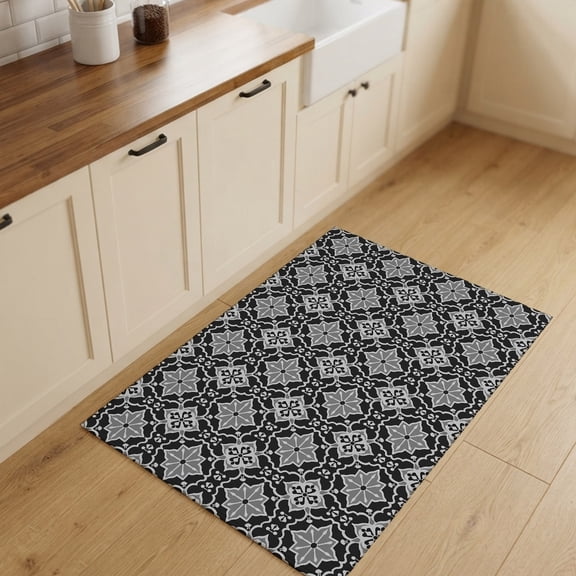 2x3ft Rectangle Rug,Moroccan Classical Rhombus Pattern Washable Area Rugs Non-Slip Accent Rug Kaleidoscope Abstract Art Soft Circle Carpet for Living Room Bedroom Home Office Decor