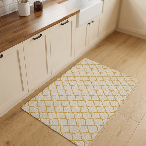 2x3ft Rectangle Rug,Rustic Morocco Tile Lattice Pattern Washable Area Rugs Non-Slip Accent Rug Farmhouse Burlap Texture Soft Circle Carpet for Living Room Bedroom Home Office Decor