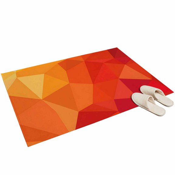 2x3ft Rugs for Living Room,Washable Area Rug,Abstract Geometric Mosaic Triangular Shapes Absorbent Indoor Carpet Non-Slip Floor Rug for Bedroom Office Nursery,Orange Burnt