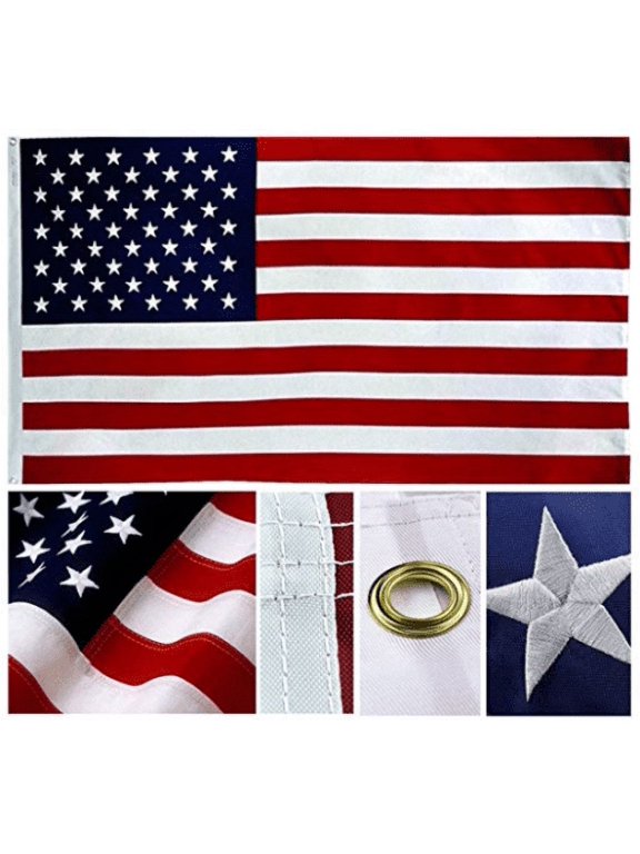 2x3ft US American Flag Heavy Duty Embroidered Stars Sewn Stripes Grommets Oxford