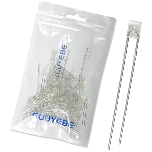 2x3x4 White LED Diode Light Bright Lighting Bulb Lamps Electronics Components Indicator with Square Clear Transparent DC 3V 20mA 100pcs$$Tools & Hardware Other