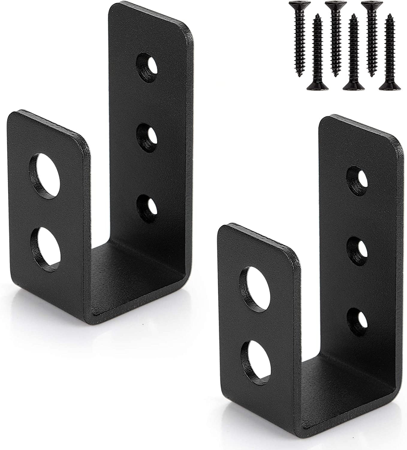 2x4 (1.5x3.5 inch) Door Barricade Brackets (2 pcs) | Drop Open Bar Holder Steel U Bracket for 2 by 4 Lumber as Security Door Reinforcement, Door Jammer, Tool Hanger for Home, Barn, Shed, Garage, Gate