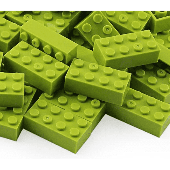2x4 Bricks Lime 320 Pieces Yellowish Green Parts Classic Building kit Creative Play Set Blocks Toy Accessories Basic Compatible with 3001 Major Brands (Yellowish Green)