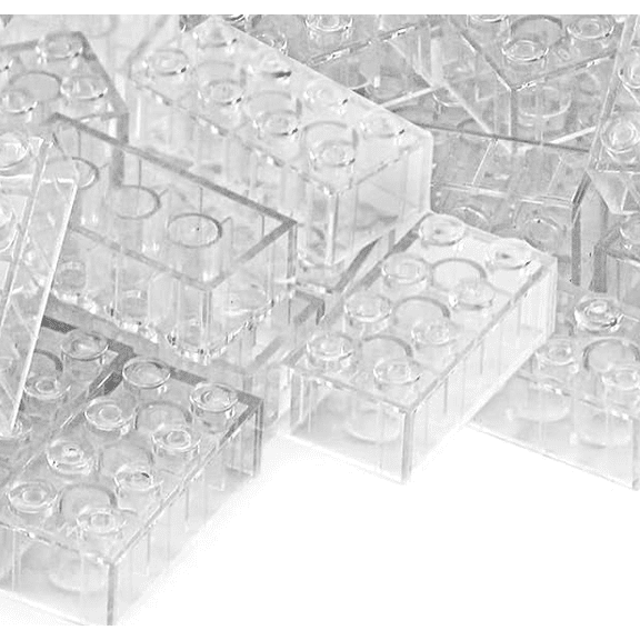 2x4 Bricks x320 Pieces Transparent Clear Parts Classic Building Kit Creative Play Set Blocks Toy Basic Accessories Compatible with 3001 Major Brands (Trans-Clear)