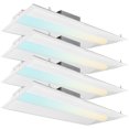 thumbnail image 1 of 2x4 Center Basket LED Troffer 30/40/50W 3 Color Selectable, Dimmable, 3750/5000/6250 Lumens Damp Rated 4-Pack, 1 of 7