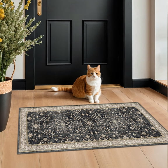 2x4 Entryway Runner Rugs Small Runners For Kitchen Door Mat Indoor Entrance Bathroom Non-slip Low-pile Washable Stain Resistant V