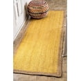 thumbnail image 1 of 2x4 Ft Yellow Jute Area Rug, Hand-Woven, Reversible, Farmhouse Boho Style, Durable & Pet-Friendly Rug for Living Room, Dining Room, and Bedroom, 1 of 5