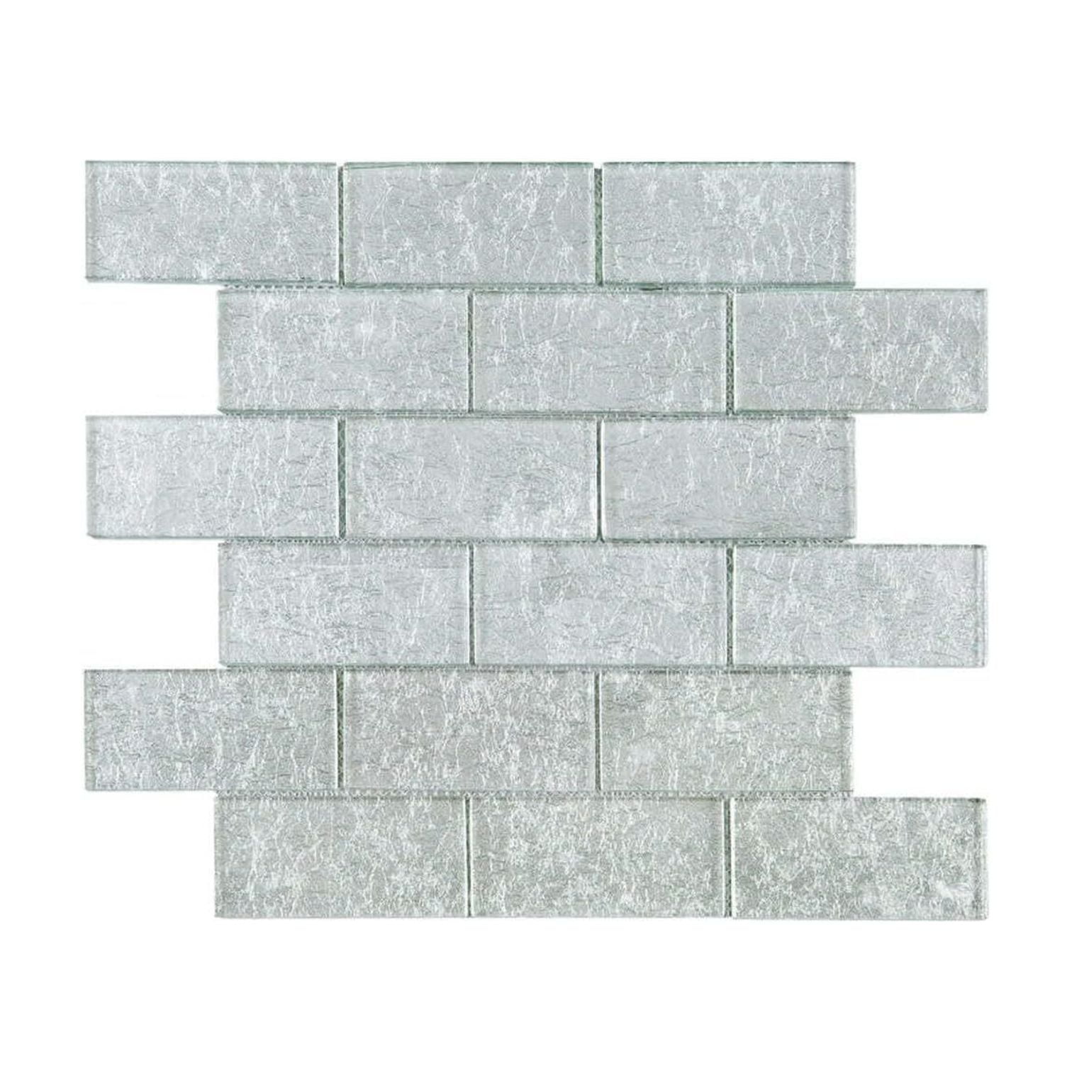 2x4 Glossy Glitter Ice Sky Subway Glass Mosaic Wall Tiles for Bathroom