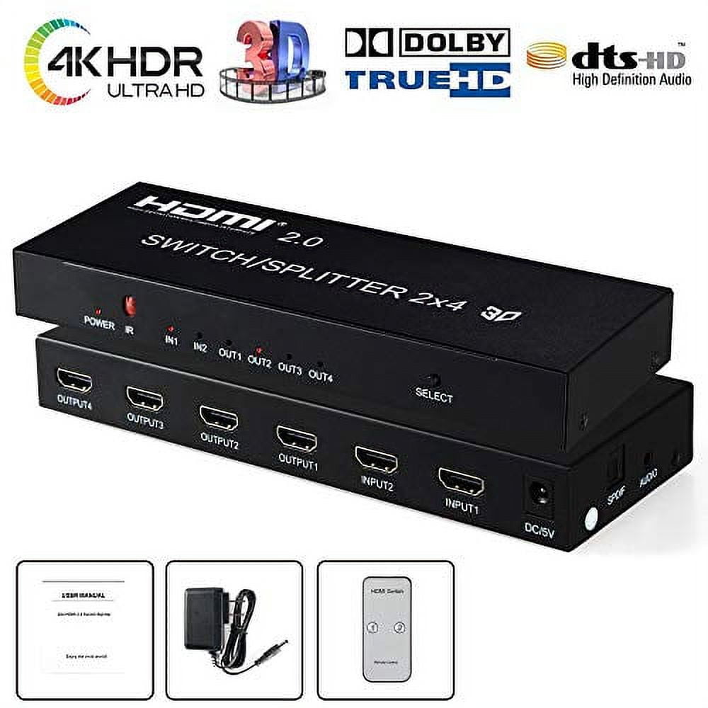 HDMI Switch 8K 4x1 4K 120Hz VRR CEC Atmos ARC HDCP 2.3 Bypass - HDMI 2.1  Switcher 4 in 1 Out 240Hz 144Hz for QLED Game Monitor PS5 Xbox PC Mac Window