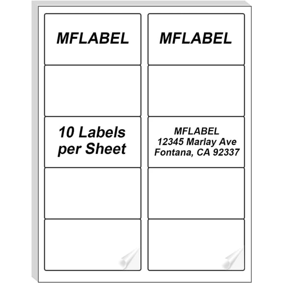 2x4 Shipping Labels - 500 Adhesive Address for Laser/Inkjet Printer, 50 Sheets FBA Labels, 10-UP Matte White Stickers Packages, Mail, & Boxes