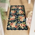 thumbnail image 1 of 2x4 Washable Runner Rugs, Non Slip Floral Print Entryway Rug with Soft Low Pile, Lightweight Mat for Living Room, Bathroom, Bedroom, Kitchen, Navy Blue, 1 of 9