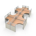 thumbnail image 1 of OFM RiZe Series 47" x 60" 1-Unit Vinyl Panel with Translucent Top Workstation Kit, 2 x 4 Configuration, Beige with Maple Desk, 1 of 6
