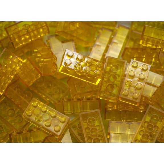 2x4 bricks translucent amber 10opack