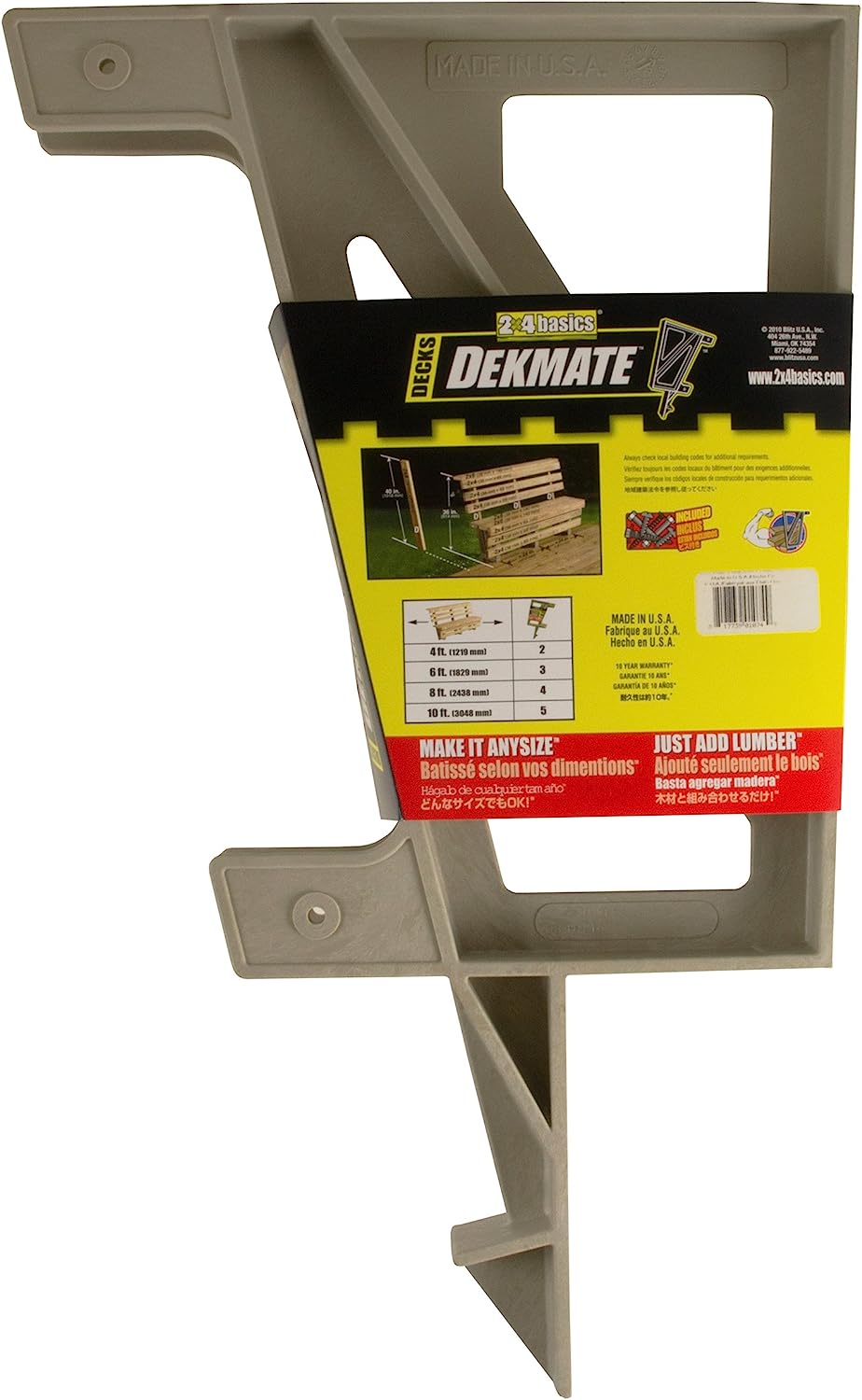 2x4basics 90168MI Custom Dekmate Bench Bracket, Sand, 2 Pack