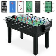 2x4ft 10-in-1 Combo Game Table Set for Home, Game Room, Friends & Family w/Hockey, Foosball, Pool, Shuffleboard, Ping Pong, Chess, Checkers, Bowling, and Backgammon