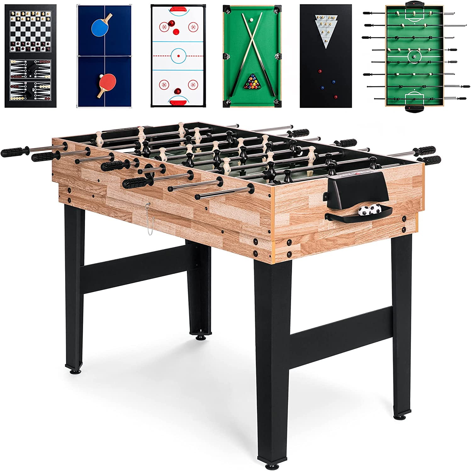 2x4ft 10-in-1 Combo Game Table Set for Home, Game Room, Friends & Family  w/Hockey, Foosball, Pool, Shuffleboard, Ping Pong, Chess, Checkers,  Bowling, and Backgammon - Walmart.com