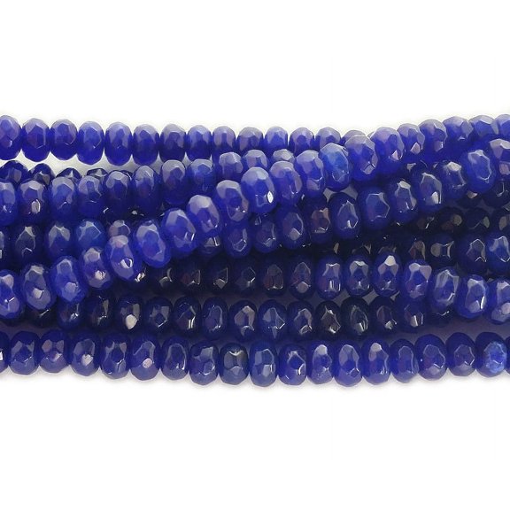 2x4mm Blue Jade Faceted Rondelle Beads Genuine Gemstone Natural Jewelry Making