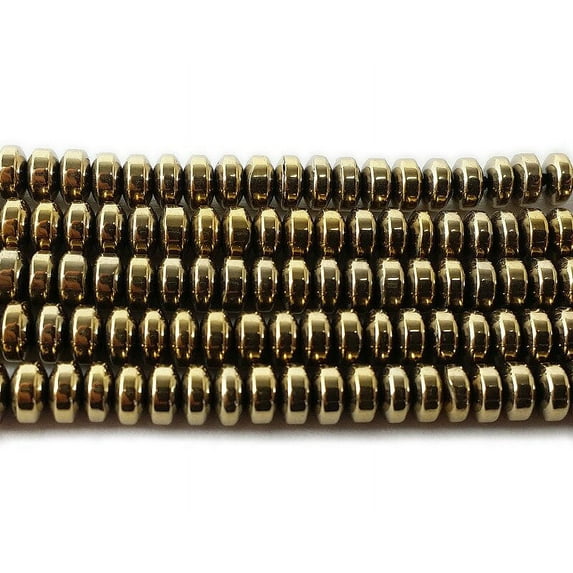 2x4mm Light Gold Hematite Rondelle Beads For Jewelry Making