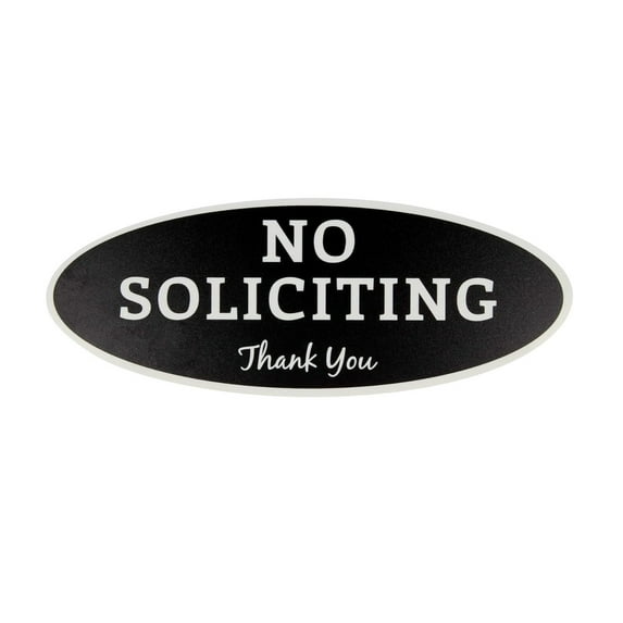 2x5 Inch No Soliciting Sign – Durable & Door Sticker For Home & Business - B