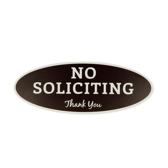 2x5 Inch No Soliciting Sign – Durable & Door Sticker For Home & Business - D