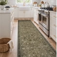 thumbnail image 1 of DEORAB 2.5x10 Runner Rugs Persian Print Pattern Olive Low Pile Lightweight Machine Washable Non Slip Rug for Hallway, Kitchen, Laundry Room, Bedroom, Bathroom, Entryway, 1 of 8