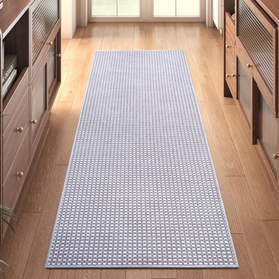 QiCaiJia 2x5 ft Gray Boho Runner Rugs Mat Non Slip Woven Kitchen Runners for Hallways Washable, Soft Long Entryway Laundry Hall Floor Runner Carpet for Indoor Backdoor Bedroom Kitchen Living Room