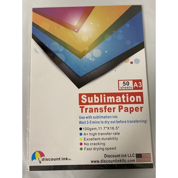 2x50 Pack (100 Sheets) A3 Sublimation Heat Transfer Paper for Inkjet Printer Mug T-shirt