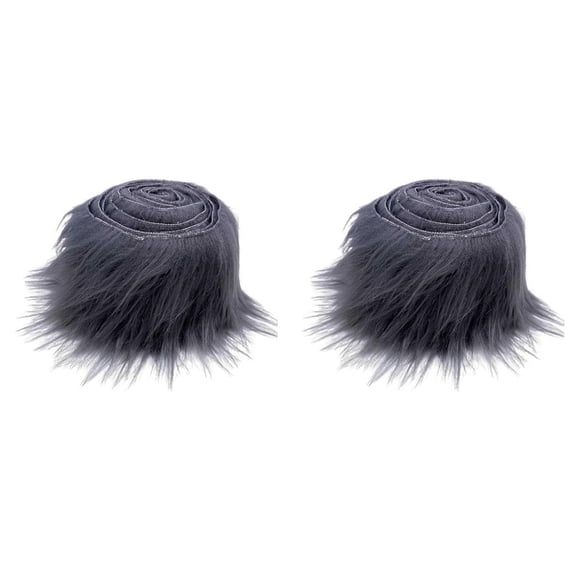 2x59 Inch Plush Fabric Ribbon Roll for Christmas DIY Tree Garland Wreath Bows, Fluffy Fuzzy Craft for Beard , Santa Beard Holiday Party Decorations 2PC