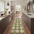 thumbnail image 1 of 2x6 Area Rugs for Hallway Machine Washable Low Pile Runner with Non Slip Backing, Indoor Lightweight Print Rug for Laundry Room, Bedroom, Bathroom, Argyle Pattern, Sage Green, 1 of 5