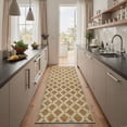 thumbnail image 1 of 2x6 Area Rugs Machine Washable Non Slip Low Pile Runner for Hallway, Laundry Room, Bedroom, Bathroom, Diamond Lattice Geometric Print Modern Rug, Camel Beige, 1 of 5