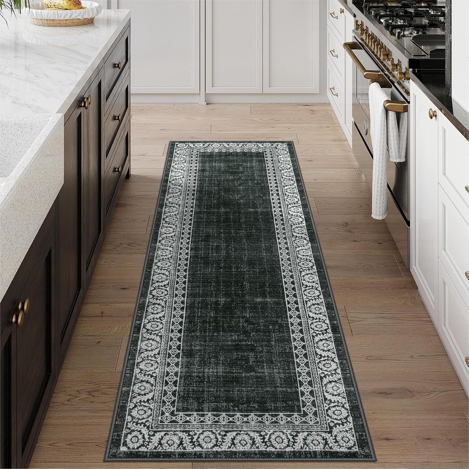 Alfasoft Moroccan Runners For Hallways 2x6, Black And White Boho Kitchen Rugs Washable Runner - View #10