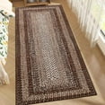 thumbnail image 1 of 2x6 Boho Runner Rug Braided Print Hallway Area Rug Machine Washable Throw Floor Cover Non Slip Moroccan Runner Carpet for Kitchen Farmhouse Rustic Carpet for Living Room Bedroom, Brown, 1 of 8