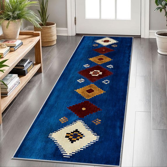 2x6 FT Kitchen Runner Rugs Non Skid Washable, Faux Wool Rug Runners for Hallways Bathroom Carpet Runner, Soft Indoor Modern Floor Rug for Entryway Laundry Room
