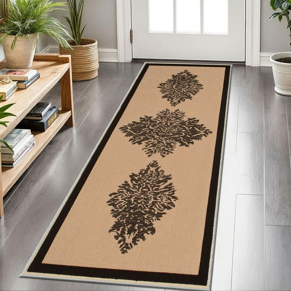 2x6 FT Kitchen Runner Rugs Non Skid Washable, Faux Wool Rug Runners for Hallways Bathroom Carpet Runner, Soft Indoor Modern Floor Rug for Entryway Laundry Room