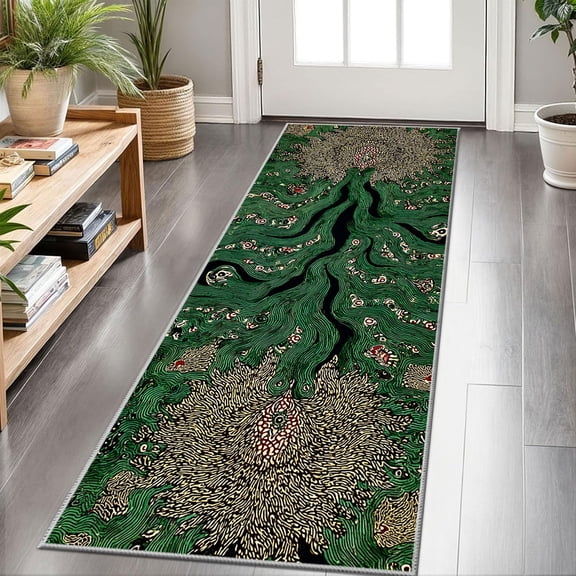 2x6 FT Kitchen Runner Rugs Non Skid Washable, Faux Wool Rug Runners for Hallways Bathroom Carpet Runner, Soft Indoor Modern Floor Rug for Entryway Laundry Room