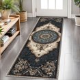 thumbnail image 1 of 2x6 FT Kitchen Runner Rugs Non Skid Washable, Faux Wool Rug Runners for Hallways Bathroom Carpet Runner, Soft Indoor Modern Floor Rug for Entryway Laundry Room, 1 of 11