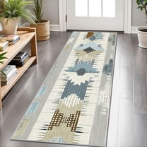 2x6 FT Kitchen Runner Rugs Non Skid Washable, Faux Wool Rug Runners for Hallways Bathroom Carpet Runner, Soft Indoor Modern Floor Rug for Entryway Laundry Room