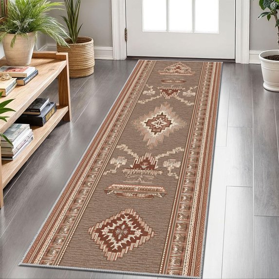 2x6 FT Kitchen Runner Rugs Non Skid Washable, Faux Wool Rug Runners for Hallways Bathroom Carpet Runner, Soft Indoor Modern Floor Rug for Entryway Laundry Room