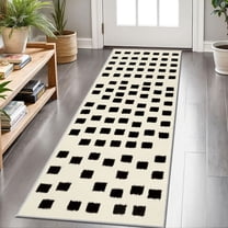 2x6 FT Kitchen Runner Rugs Non Skid Washable, Faux Wool Rug Runners for Hallways Bathroom Carpet Runner, Soft Indoor Modern Floor Rug for Entryway Laundry Room