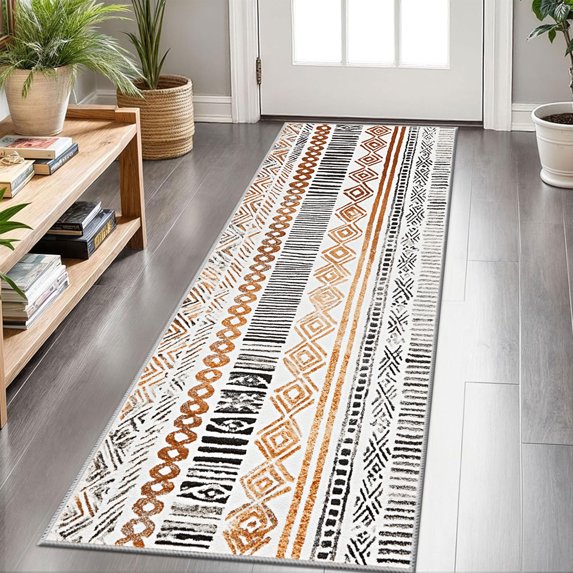 2x6 FT Kitchen Runner Rugs Non Skid Washable, Faux Wool Rug Runners for Hallways Bathroom Carpet Runner, Soft Indoor Modern Floor Rug for Entryway Laundry Room