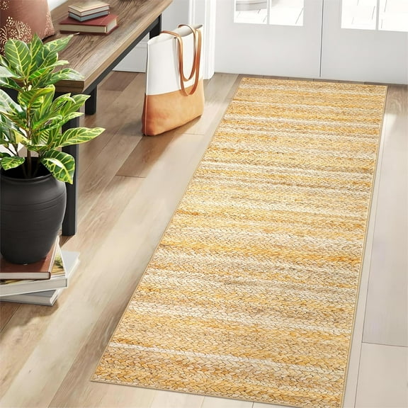 2x6 Hallway Runner Rug – Washable Soft Modern Non-Slip Stain-Resistant Low Pile Faux Wool Carpet for Bedroom Kitchen Laundry Room.